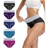 wirarpa Slip Elasticizzato Mutande Donna Cotone Vita Alta Pacco 5 XS