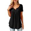 Bequemer Laden Donna Estate Camicia Manica Corta T Shirt Bottone Top Blusa