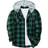 SwissWell Flanella Camicia Uomo Manica Lunga Giacca a Quadri Camicia da Boscaiolo Cotone Casual Button Down Jacket Petto vestibilità Regular Fit (1478-Verde 2XL)