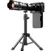 Fxndknjks Teleobiettivo esterno per fotocamera di ingrandimento 36X con treppiede e clip