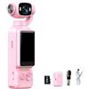 APGLSXY Action camera portatile con obiettivo rotante con display frontale, fotocamera da viaggio 1080P con ricarica di tipo C per video quotidiani Pocket Cycling Footage Daily Vlog giornalieri