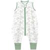 Chilsuessy Sacco nanna estivo con piedi, 0,5 Tog, 100% cotone, per bambini e ragazze, 0,5 tog/foglie, 70 cm, altezza bambino 80-90 cm