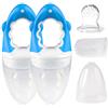 dentistar Ciuccio Bambino per Frutta & Verdura in Silicone - da 6+ mesi - Set di 2 - Set da 5 Pezzi (Cappuccio protettivo, Ciucci, Rete, Anello a vite, Maniglia) - Senza BPA - Blu