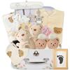 Herefun Regalo Nascita Bimba Bimbo, Baby Shower Regali, Regalo Neonato Unisex con Pagliaccetto Neonato, Peluche Giocattoli, Asciugamani Bagno per Bambini Bambine