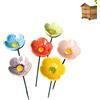 Generic Stazione per bere fiori e api per il giardino, tazze in ceramica per giardino, fiori in ceramica fatti a mano per api, per cortile, patio, impollinatori del prato (6 pezzi)