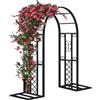 SCGSJZH Arco da Giardino In Metallo, Traliccio per Rampicanti, Dimensioni 230x140x40 Cm, Acciaio Zincato da 20 MM, Antiruggine, Arco Matrimonio, Adatto per Rose, Decorazioni Spazi Esterni (Nero)
