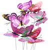 BDGYCK 10 Pezzi Farfalle Decorative Giardino Rosa, 8 cm Pali da Giardino con Farfalle, Decorazioni per Esterno Impermeabili in PVC per Terrazzo, Vasi, Prato e Giardini