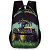 WECECE Zaino Scuola Tractor Motif Bambini Classe 1 Zaino Scolastico Car Pattern Bambine 9-13 Anni School Bag Spallacci Regolabili Oggetti Scuola Borraccia Uso Giornaliero Viaggio