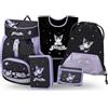 Baagl Set di 5 zaini per la scuola per bambini e bambine (Airy per la prima classe, astuccio, borsa da palestra, grembiule, borsa sul petto), zaino ergonomico per la scuola elementare, 16,5 l, Kuromi
