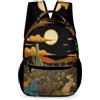 WECECE Zaino Scolastico Cactus Print per Bambini 11 Anni Zaino Scuola Plants Cacti Motif Classe 1-3 Bambine Elementare School Bag Libri Borraccia Ombrello Regalo Scuola