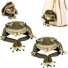 Generic Charming Frog Coin Purse, Kiss Lock Small Pouch Earbuds Keychain Bag Charm, Cute Amphibian Accessory Container, Currency Storage Bag Ring Pendant (2Pcs)