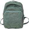EcoGleam Zaino da donna in tela, quadrato, grande capacità, casual, da viaggio, tinta unita, con tasche multiple, per libri, viaggi all'aperto, campeggio, verde, 9.45 x 4.72 x 11.02Zoll, casual