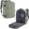 bergsalz Zaino 40x30x20 Sottovuoto,Zaino Ryanair 40x20x25 Da Viaggio Bagaglio a Mano 40x30x20 Con Sottovuoto Integrato Da Donna Uomo Grigio Verde