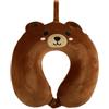 Puckator Cuscino da Viaggio in Memory Foam e Peluche Relaxeazzz - Orso - Animali Dolci