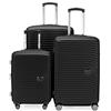 HAUPTSTADTKOFFER - MITTE - Set di 3 valigie - Bagaglio a mano con ruote da 55 cm, Valigia di medie dimensioni da 68 cm + Valigia grande da 77 cm, ABS, combinazione TSA, Nero