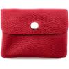 Lemasi Mini portafoglio in pelle, made in Italy, vera pelle bovina, compatto, 11 x 8,5 cm, leggero 50 g, 3 scomparti, bottone automatico, per uomo e donna, portamonete, Colore: rosso, S, Minimalista