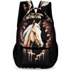 WECECE Zaino Scolastico Horse Elementare per Bambini Borsa Scolastica Animal Horse Classe 3 Bambine 8-12 Anni Daypack Tasca Frontale Pratica Libri Quaderni Borraccia Outdoor Tempo Libero