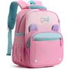 PROTAURI Zaino asilo bambina con cinturino pettorale, con orecchie d'orso Zaino bambini riflettente e impermeabile, Zaino per asilo nido leggero per DIN A4 per 2-6 anni, 10.7L, Rosa