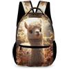 WECECE Zainetto Kawaii Llama Classe 4 Ragazzi Ragazze Zaino Scolastico Animal Alpaca 6-10 Anni Bookbag Leggero con Tasche Laterali Libri Piccoli Oggetti Uso Giornaliero Viaggio