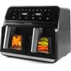 Petra PT5196GWVDE Friggitrice ad Aria - 7,6 L, 1700 W, Forno Elettrico, Frigge Senza Olio e Grassi, 10 Programmi di Cottura, Doppio vassoi antiaderenti, doppia temperatura, finestre di osservazione