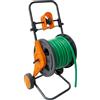Relaxdays Carrello avvolgitubo, 60 m, innesto a clic, guidatubo, 2 Ruote, plastica/Acciaio
