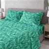 Ruggeri Completo Letto Matrimoniale, Microfibra, Floreale Verde Bicolor | Set Lenzuola Alta Qualità Certificato Oeko-Tex, Lenzuolo con Angoli 170x200 cm, Lenzuolo Piatto 240x280 cm, 2 Federe 50x80 cm