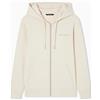 Armani Exchange Felpa con Cappuccio, da Donna, con Logo Milano-New York, Colore Bianco, S, ISO, S