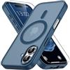 Vansdon Cover Magnetica per iPhone 17 con 1 Pezzi Vetro Temperato, Compatibile con Magsafe, Protezione anticaduta di livello militare, Custodia Traslucida Opaca Sottile Antiurto-Blu Profondo