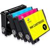 LeciRoba 603XL Cartucce per epson 603 xl multipack e per cartucce epson 603 compatibili per Epson XP-2100 XP-2150 XP-3100 XP-3105 XP-4100 XP-4150 Workforce WF-2810 WF-2820 WF-2840 WF-2870 (4-Pezzi)