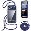 OLEPHY Trasparente Cover con Cordino per iPhone 17 Pro Max 6,9'', Blu