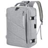 VOESLD Zaino 45x36x20 per Easyjet, Zaino da Viaggio Aereo Bagaglio a Mano Grigio Chiaro Zaino Porta PC Donna Uomo Impermeabile Bagaglio a Mano per Tutte le Principali Compagnie Aeree, con Porta USB 32L