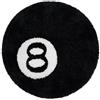 JynxtoyZeal Tappeto 8 Ball, Tappeto Rotondo in Peluche Morbido Billiards 8 Ball, Tappeto Nero 8 Ball Antiscivolo per Camera, Soggiorno, Bagno, Dormitorio, Sala Giochi(60×60 cm)