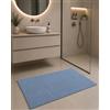 TEXTILE COLLECTION Tappeto Bagno Riccio 60x100 cm Antiscivolo con Gancio per Appenderlo - Tappetino Assorbente Lavabile in Lavatrice, Morbido, Ideale Dopo la Doccia, Disponibile in 11 Colori (Celeste)