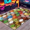 DRVAKO Tappeto da gioco a blocchi per adolescenti e ragazzi, con elemento di gioco pixel, tappeto decorativo, per camera da letto, soggiorno, stanza dei giochi, antiscivolo, per area giochi per bambini (200