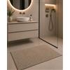 TEXTILE COLLECTION Tappeto Bagno Riccio 60x100 cm Antiscivolo con Gancio per Appenderlo - Tappetino Assorbente Lavabile in Lavatrice, Morbido, Ideale Dopo la Doccia, Disponibile in 11 Colori (Ecru)