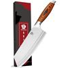 WILDMOK Nakiri - Coltello professionale asiatico asiatico, 19,8 cm, con manico in legno Pakka