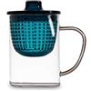 WD LIFESTYLE TAZZA MUG TISANIERA IN VETRO CON FILTRO+COPERCHIO BLU 400ML ACCESSORI CUCINA
