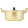 Tyenaza Pentola di Noodle, Pentola Coreana in Alluminio Pentola Ramen con Doppio Manico, Pentola per Pasta Color Oro(16cm)