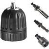 Atxyaa Mandrino autoserrante 0,8-10 mm 3/8-24UNF, attacco esagonale/SDS-Plus/adattatore a presa rapida quadrato, for punte da trapano, cacciaviti, maschi e bussole(Chuck and Shank Set)