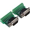 szzijia 2pcs DB9 1Row 9-Pin Adattatore Maschio Modulo Segnale Rivettatura Tipo Terminal Breakout PCB Board