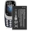 HUAENG Batteria BL-4UL versione migliorata [2000mAh] - Batteria di ricambio agli ioni di litio ad altissima capacità per Nokia 3310 TA-1036, 225 RM-1011, RM-1126, RM-1012, BL-4UL / BL-4WL
