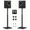 Dyovbze Supporti per diffusori, set di 2 supporti da pavimento universali per diffusori surround, regolabili in altezza da 72 a 120 cm, portata di 25 kg ciascuno, sistema di gestione dei cavi, antiscivolo