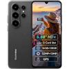 Blackview Wave 10C Smartphone 4G AI Offerte, 6,88 HD+, 16GB+128GB (2TB Esterna), 3 Assistenti Intelligenti AI, Fotocamera 32MP+13MP, Slot per 3 Schede, Android 16 Dual SIM Cellulare GPS, Nero