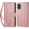 KENHONER Custodia per Oppo A38 4G/A18 4G Cover, Oro rosa | Portafoglio in Pelle PU Retro, Antiurto Flip, Slot per Schede, Funzione Stand, Chiusura Magnetica