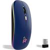 TQQ Mouse wireless ricaricabile, mouse retroilluminato a 7 colori con mini ricevitore USB da 2,4 GHz, mouse gaming, compatibile con laptop, PC, computer, Chromebook, Notebook e iPad Etc