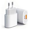 OERYIEG 2 Pack USB C Caricatore Adattatore Ricarica Rapida per iPhone 17/17 Pro/ 17 Pro Max/ 16/15/ 14/13/ 12/11/X/XR/XS/Mini, 25W USB C Caricabatterie Spinotto Ricarica Alimentatore