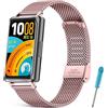 WindRen Metallo Cinturino Compatibile con Huawei Band 11/Huawei Band 11 Pro Uomo Donna, Cinturini di Ricambio in Acciaio Inossidabile con Chiusura Regolabile (Orologio Non Incluso)
