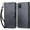 KENHONER Custodia per Samsung Galaxy A51 Cover, Nero | Portafoglio in Pelle PU Retro, Antiurto Flip, Slot per Schede, Funzione Stand, Chiusura Magnetica