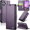 oiysrtoc Cover per iPhone 17 in Pelle PU Premium, Portafoglio con 3 Fessure Carte e Supporto, Blocco RFID, Chiusura Magnetica Custodia per iPhone 17, Viola