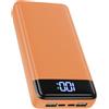 XGXL Power Bank 26800mAh, 22.5W Powerbank PD3.0 QC4.0 USB C (Ingressi/Uscite), Caricatore Portatile Ricarica Rapida Batterie Esterna Compatibile con iPhone 16 15 14 13 Pro etc.(Arancione)